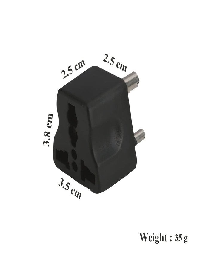 MX Universal 3 PIN Travel Adapter (Type D) India to USA UK China South Africa & More Conversion Plug for Home and Official use- Black (Pack of 5) - Image 5